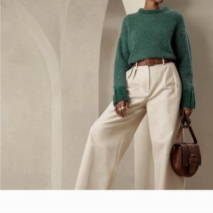 size S green OVERSIZED ALPACA-BLEND SWEATER Banana Republic